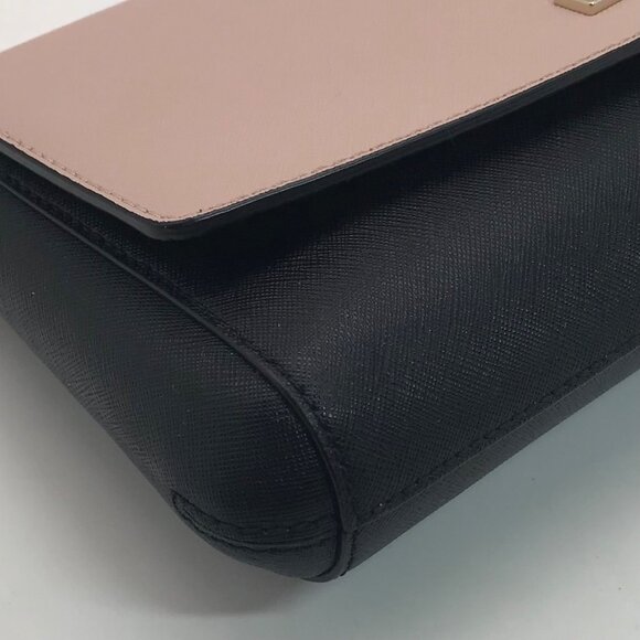 Kate Spade Laurel Way Black & Blush Pink Saffiano Leather Greer Shoulder Bag - Picture 7 of 11